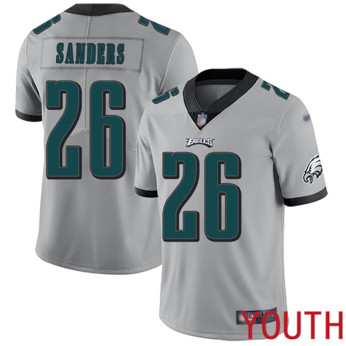 Youth Philadelphia Eagles #26 Miles Sanders Limited Silver Inverted Legend NFL Jersey Football->youth nfl jersey->Youth Jersey